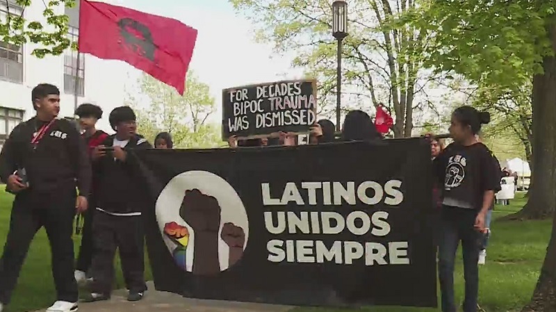 About 200 farmworkers rallied in Salem, May 1, 2023 (KOIN)