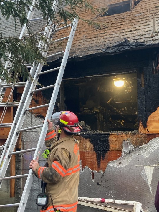 A home in Portland's East Columbia neighborhood burned early morning fire on Tuesday, May 9, 2023