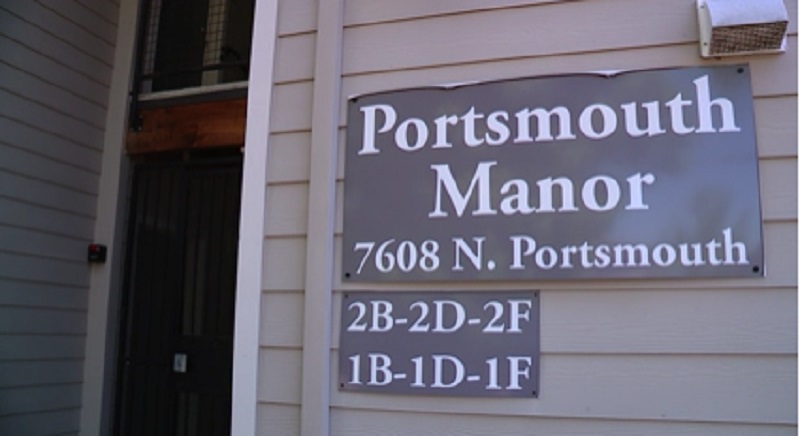 One person was shot to death at the Portsmouth Manor apartments in Portland, May 13, 2023 (KOIN)