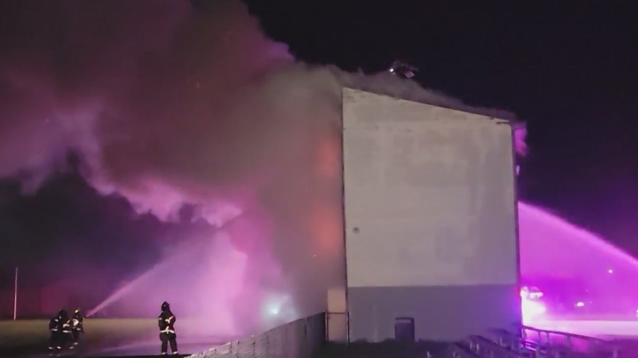 Heavy smoke coming from a structure that caught fire near Reynolds High School in Troutdale on Wednesday, May 10, 2023