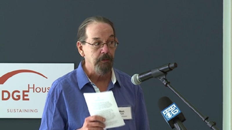 Mark Funk and his wife are among the first tenants at the new Waterleaf Apartments in downtown Portland, May 1, 2023 (KOIN)