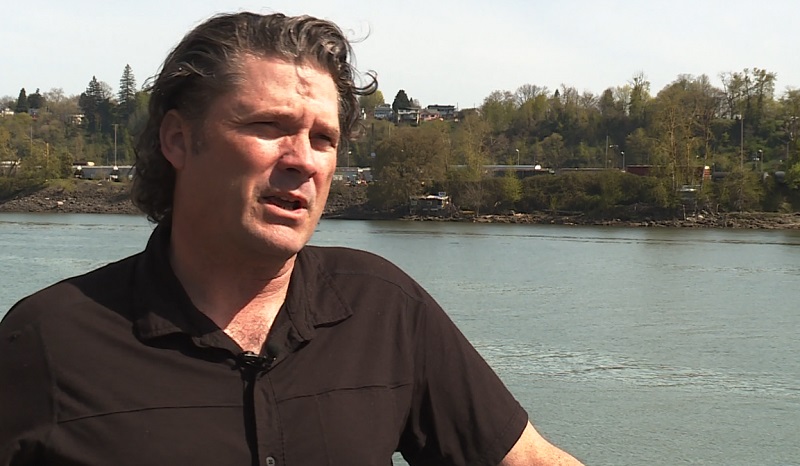 Travis Williams, the Executive Director of Willamette Riverkeeper, April 2023 (KOIN)